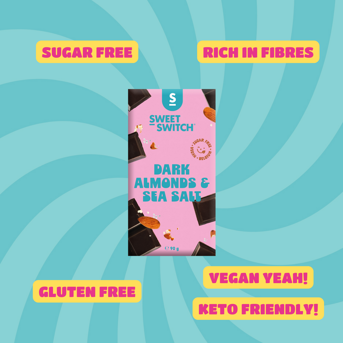 Dark, Almonds & Sea Salt 90 g