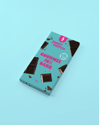 Sweet Switch gourmet 70% dark chocolate bar packaging on a light blue background sugar free