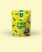 Sweet Switch T-Rex candy package on a light yellow background sugar free