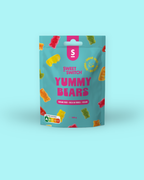 Packaging of Sweet Switch Yummy Bears on a light blue background sugar free