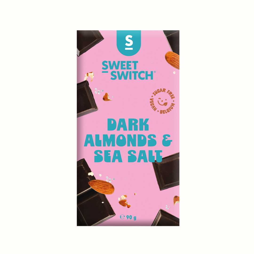 BOX - 12 x Dark, Almonds & Sea Salt 90 g